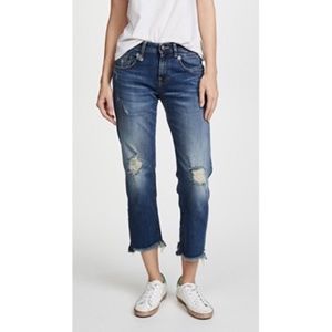 R-13 Straight Boy Euro Frayed Crop Jeans Baylis